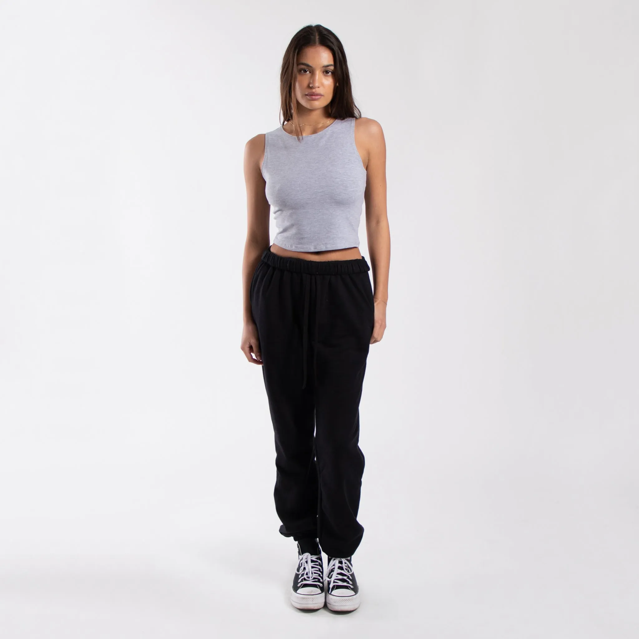 0895 - Women's Cropped Formfitting Muscle Tank