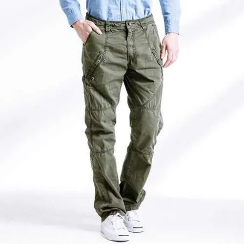 100% Cotton Multi-pocket Casual Cargo Pants