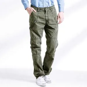 100% Cotton Multi-pocket Casual Cargo Pants