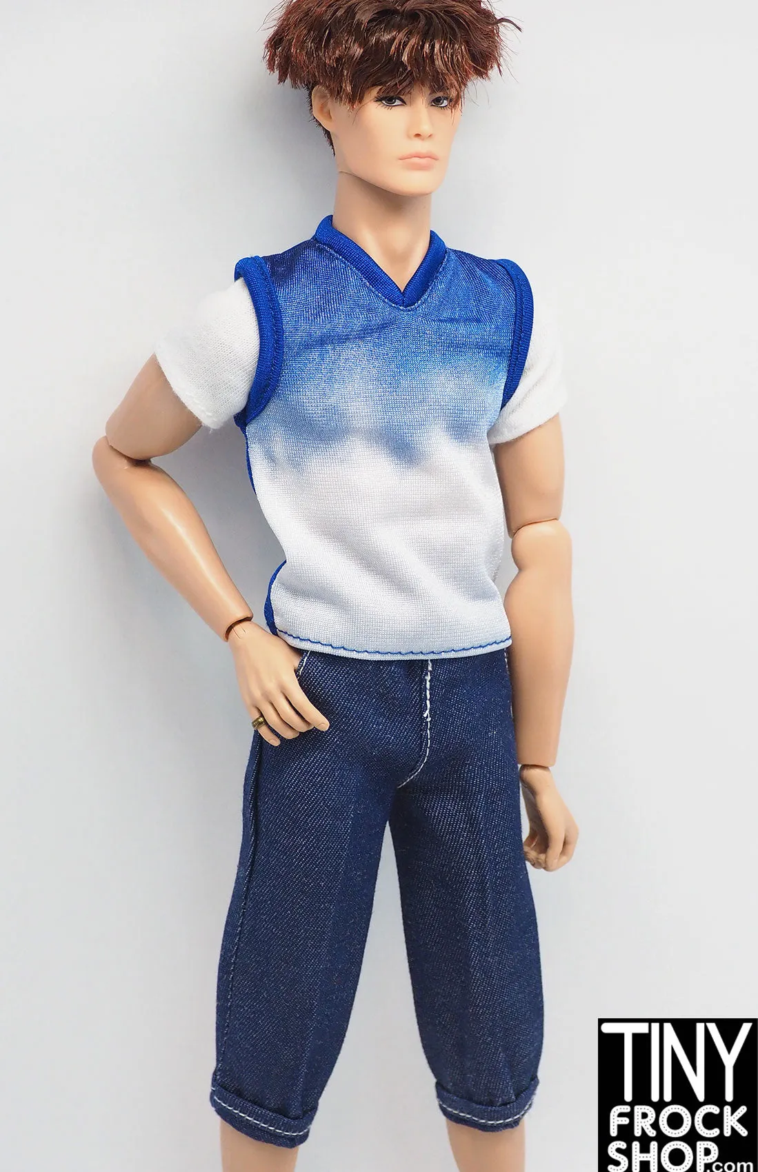 12" Fashion Male Doll Indigo Denim Jean Capris