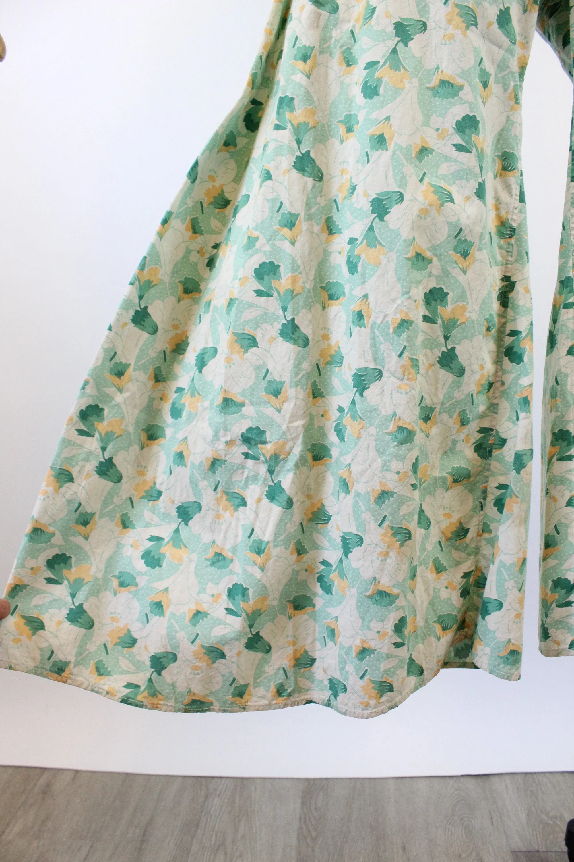 1930s BEACH PAJAMA pants morning glory print small | new spring summer