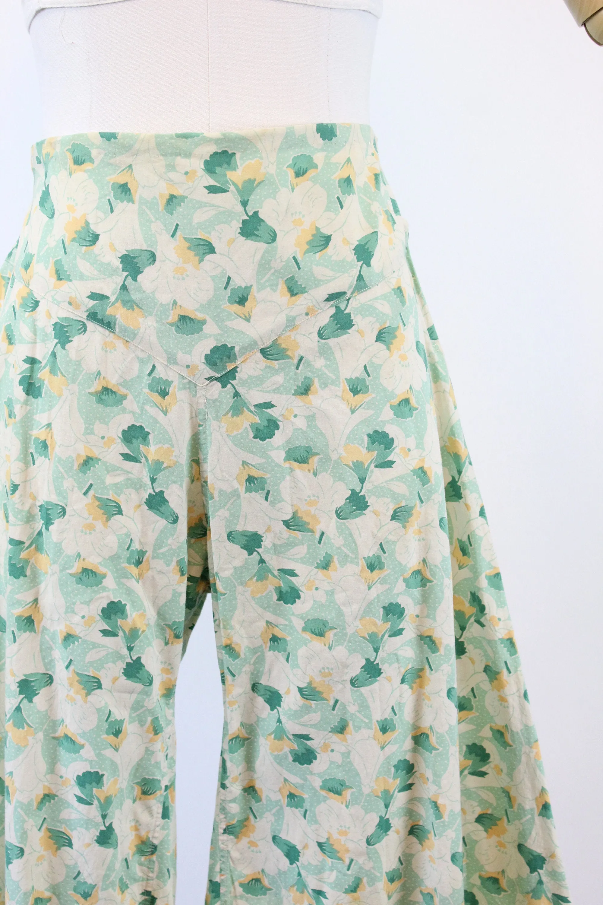 1930s BEACH PAJAMA pants morning glory print small | new spring summer