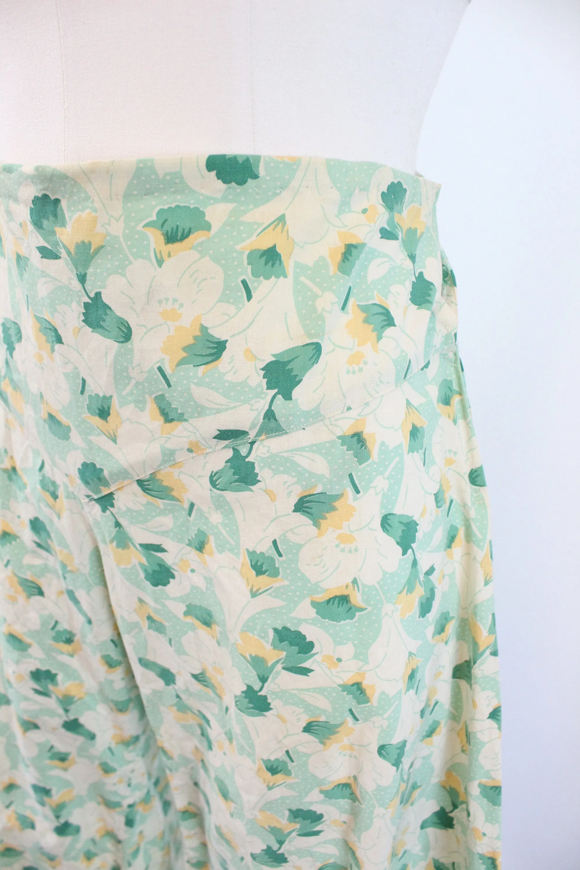 1930s BEACH PAJAMA pants morning glory print small | new spring summer