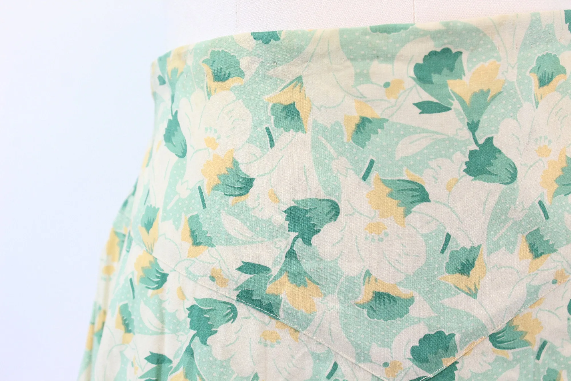 1930s BEACH PAJAMA pants morning glory print small | new spring summer