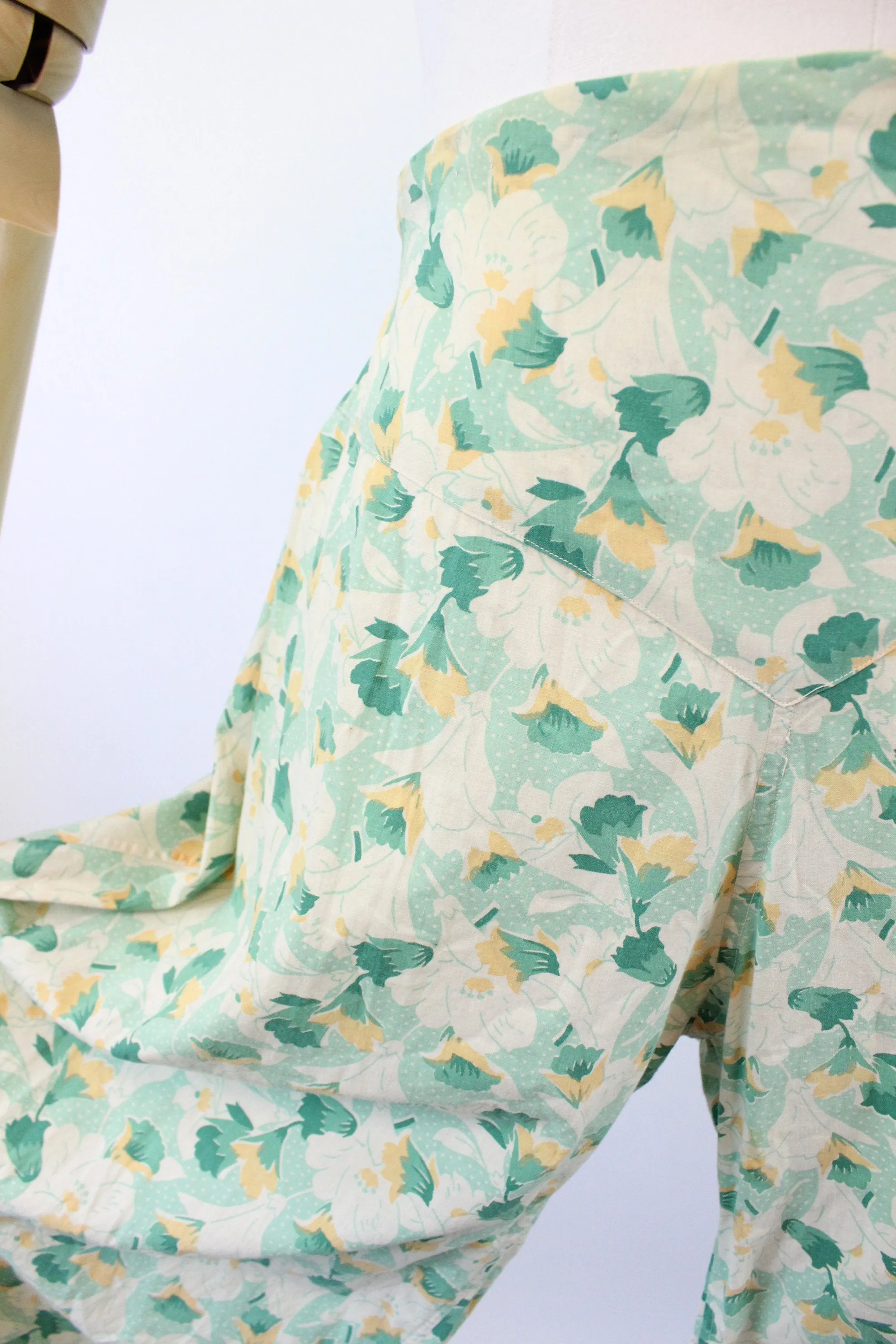 1930s BEACH PAJAMA pants morning glory print small | new spring summer