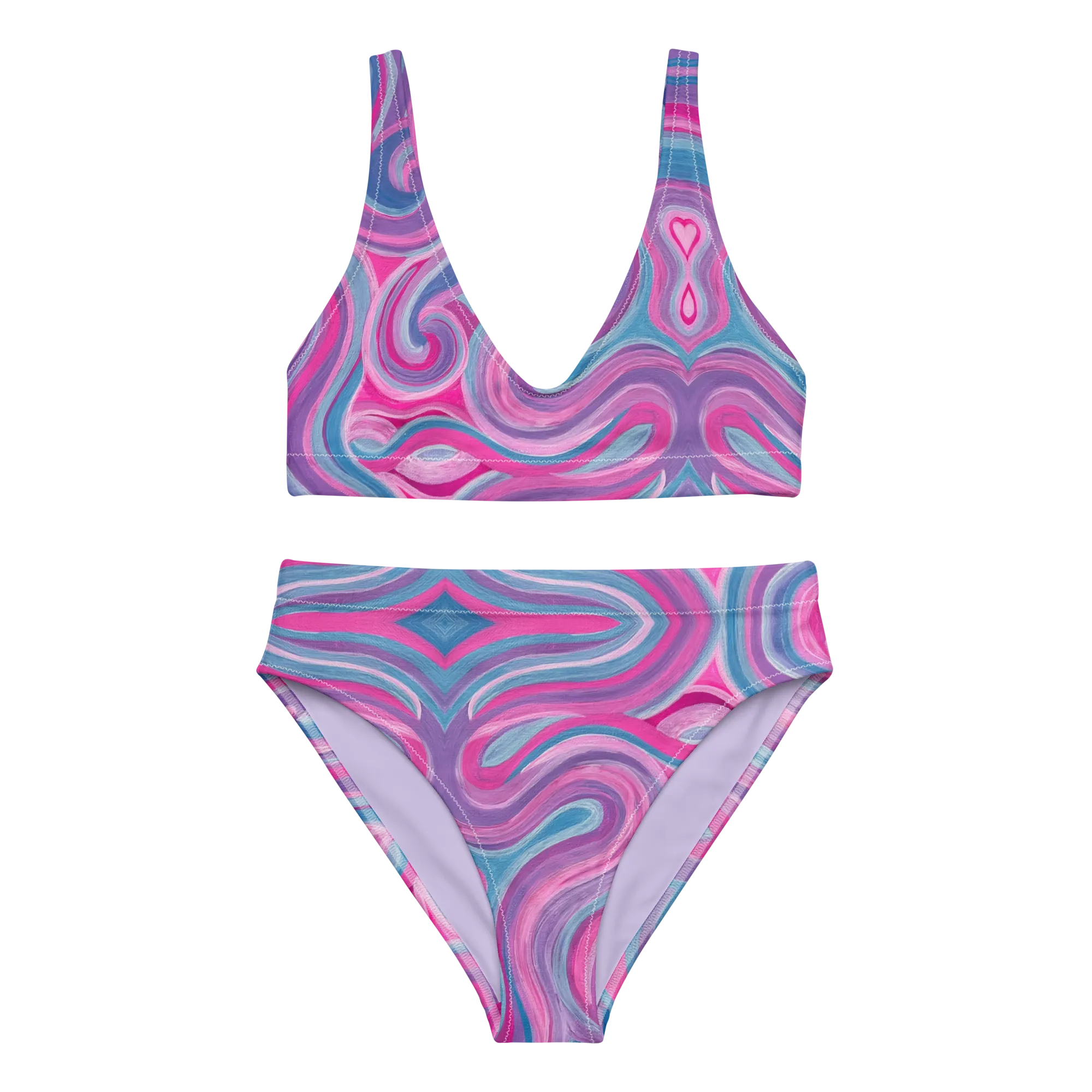 2 Piece High Waisted Bikini Set- "Mystical" Design