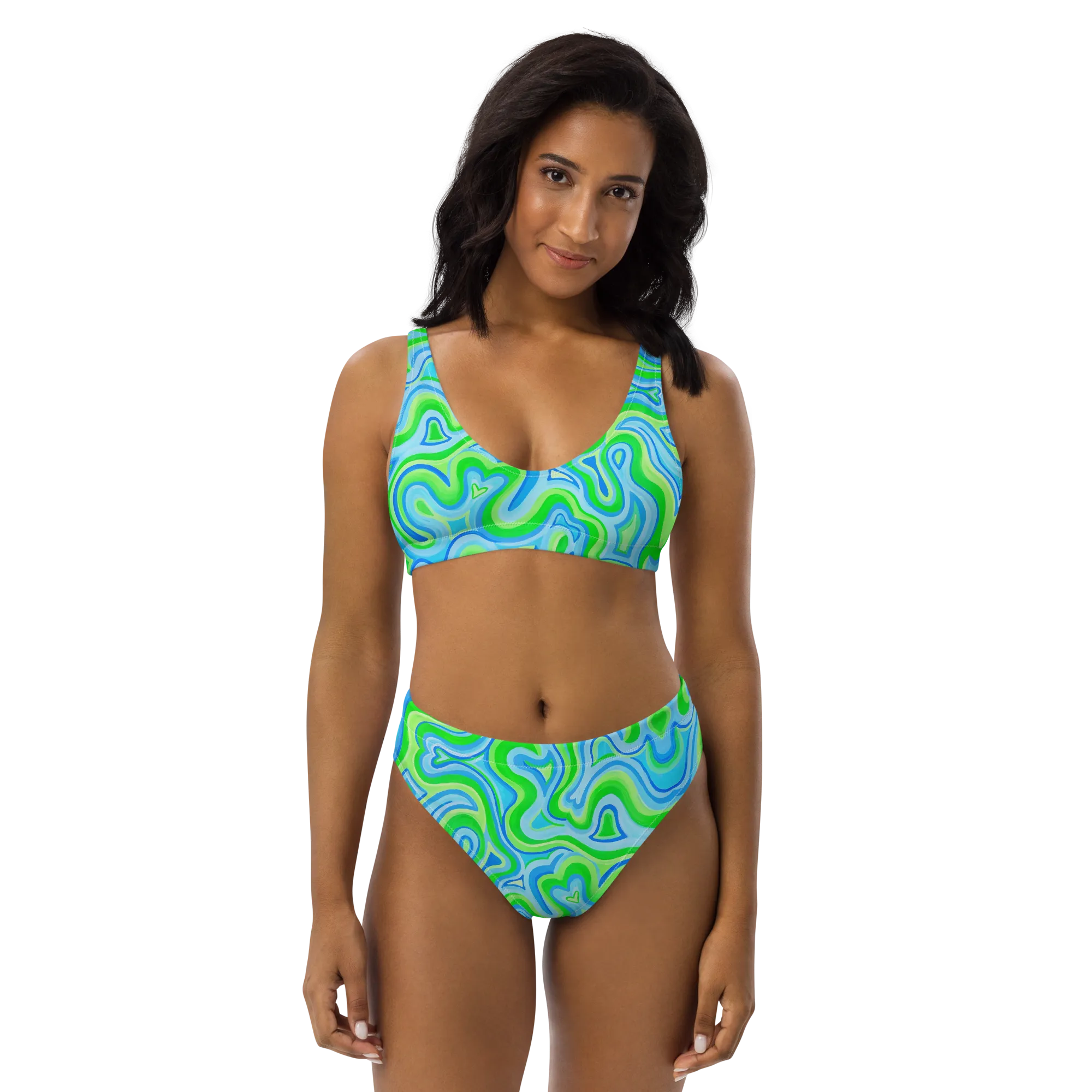 2 Piece High Waisted Bikini Set- "Slushee" Design
