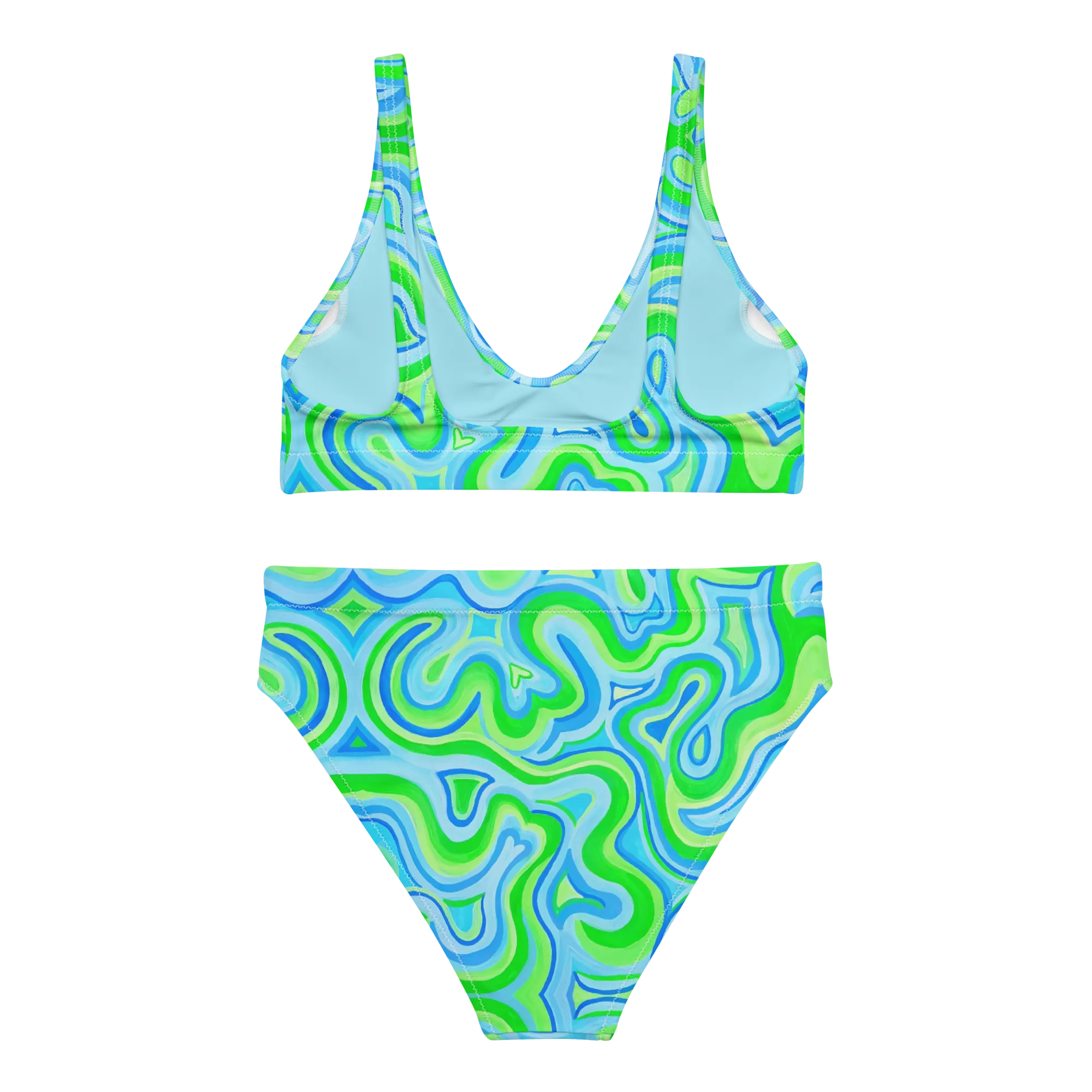 2 Piece High Waisted Bikini Set- "Slushee" Design