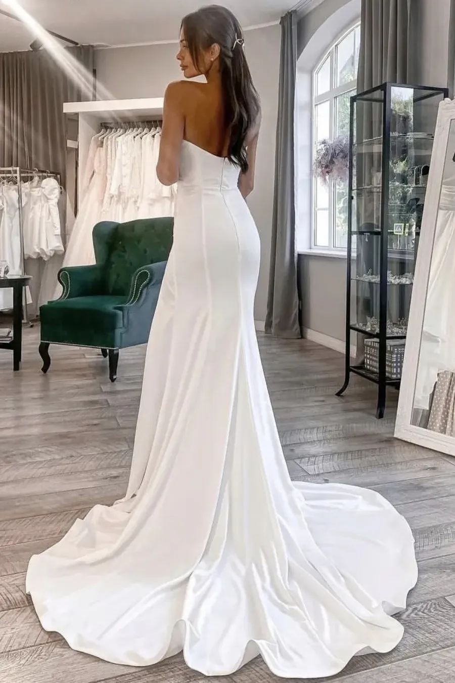 2023 Sheath Sweetheart Bridal Dress with Split Side