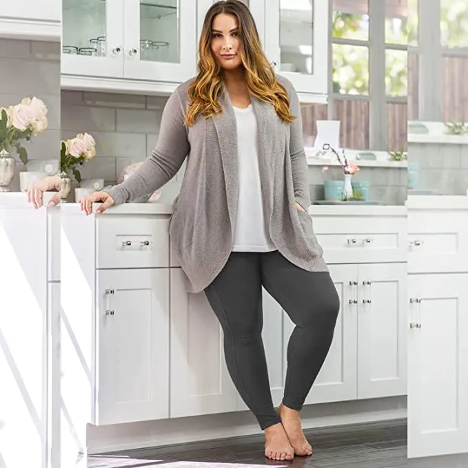 3 Pack Plus Size Leggings with Pockets for Women