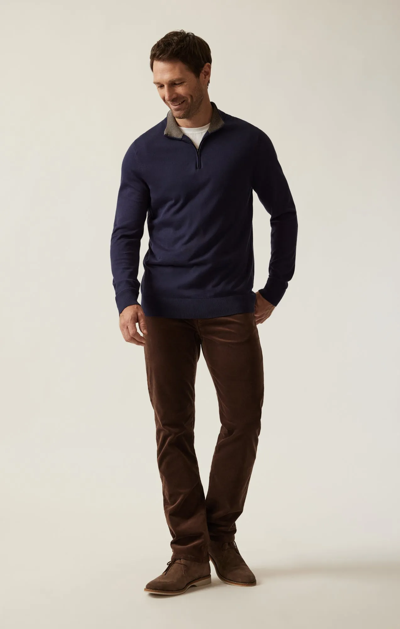 34 Heritage Quater Zip Sweater Navy