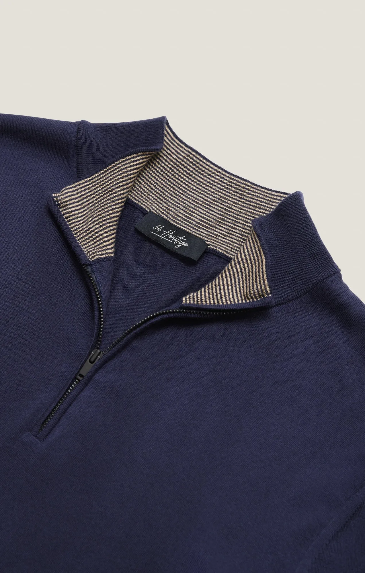 34 Heritage Quater Zip Sweater Navy