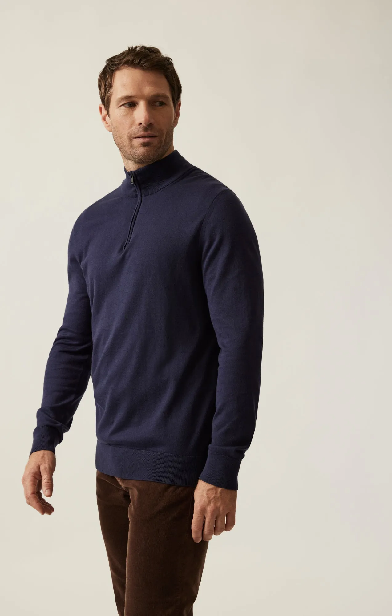 34 Heritage Quater Zip Sweater Navy