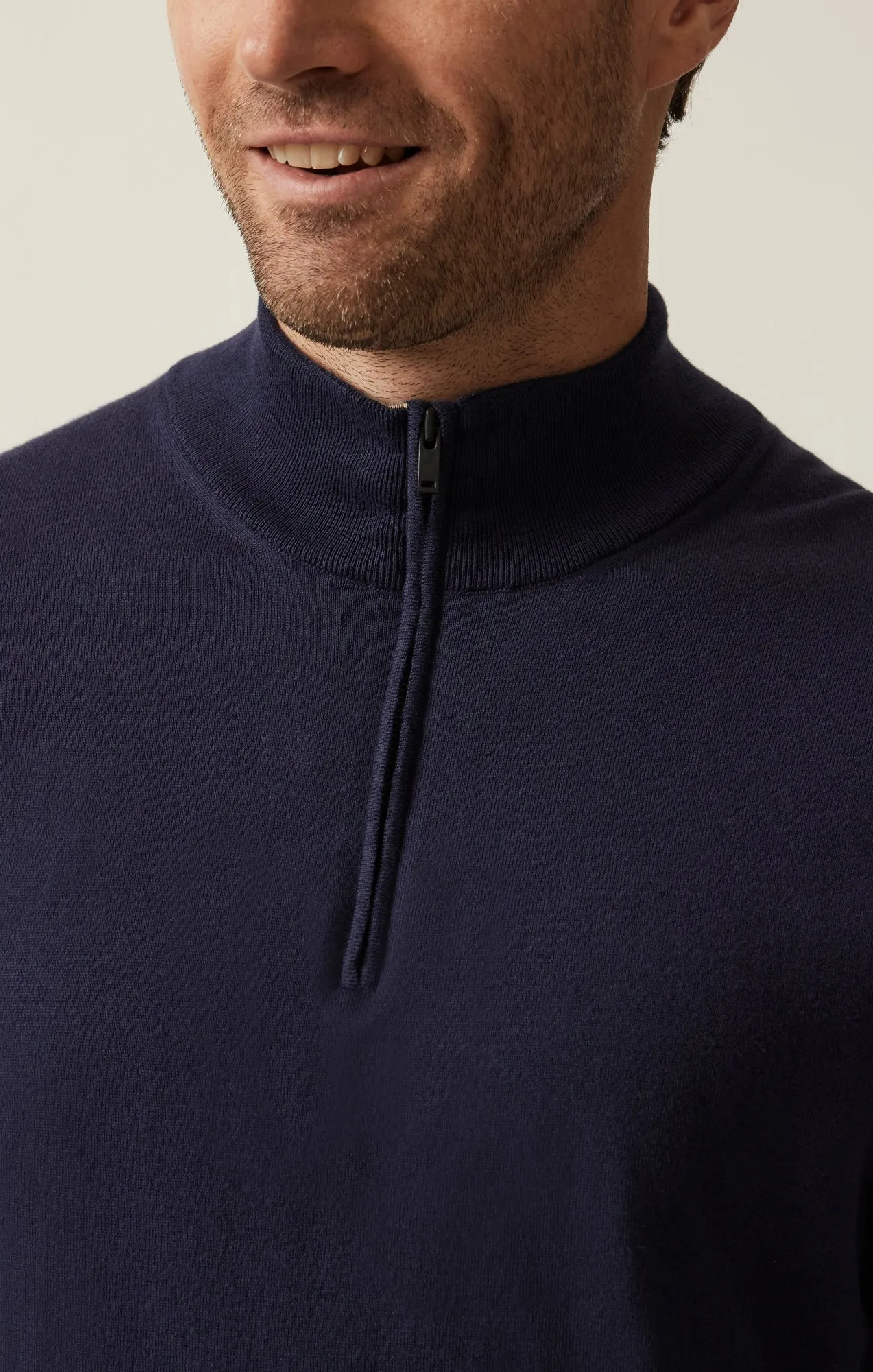34 Heritage Quater Zip Sweater Navy