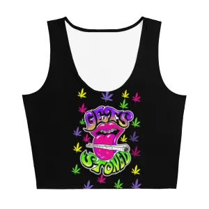 420 Gets Stoned Crop Top - Black
