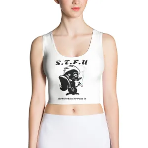 420 Skunk Fitted Crop Top - White