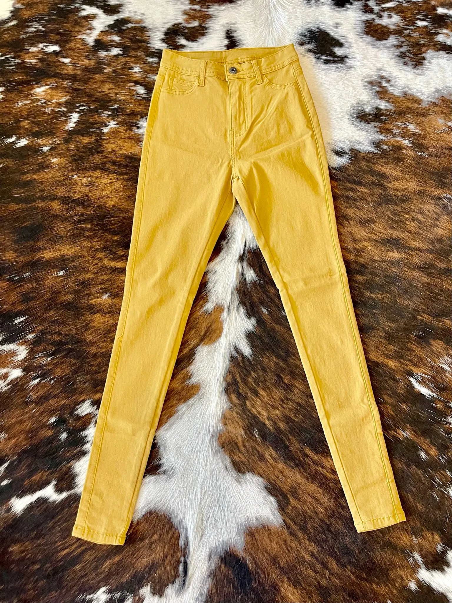 60% Off - Meet Me There Mustard Skinnies
