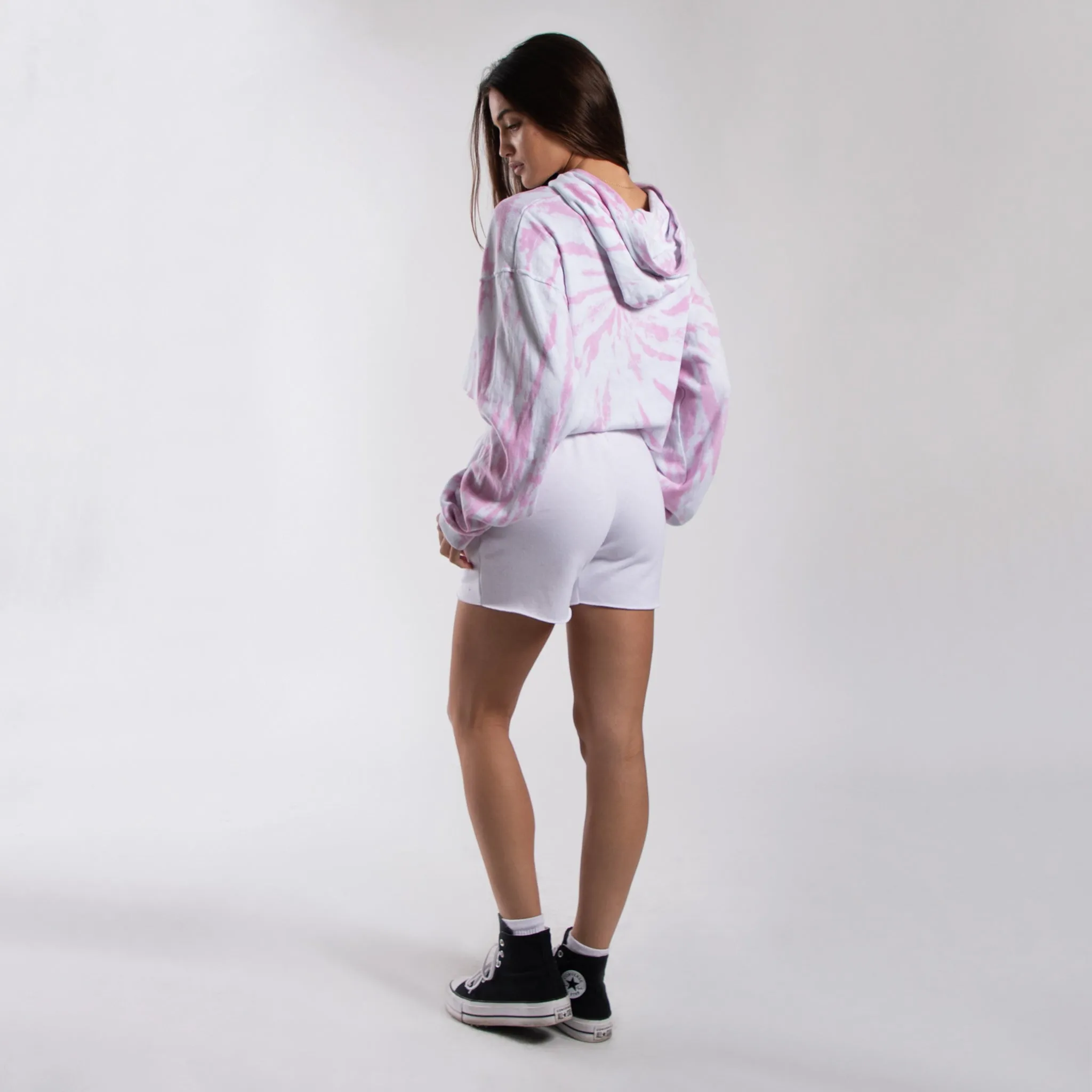 6036TD - Women's Cropped Tie Dye Hoodie