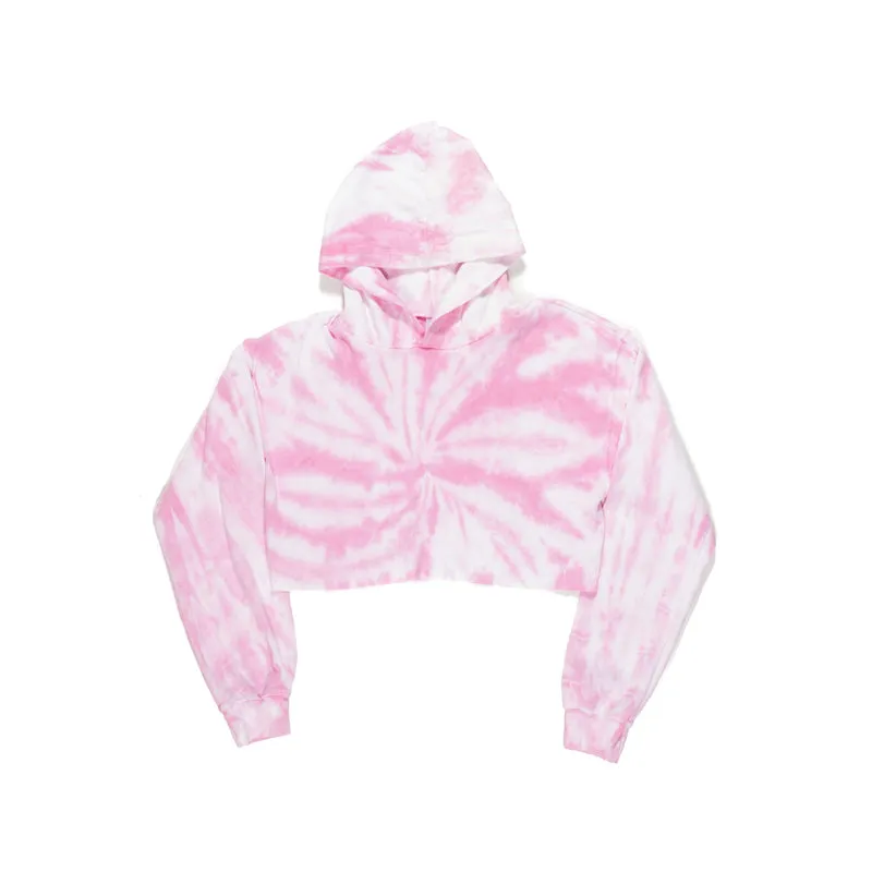 6036TD - Women's Cropped Tie Dye Hoodie