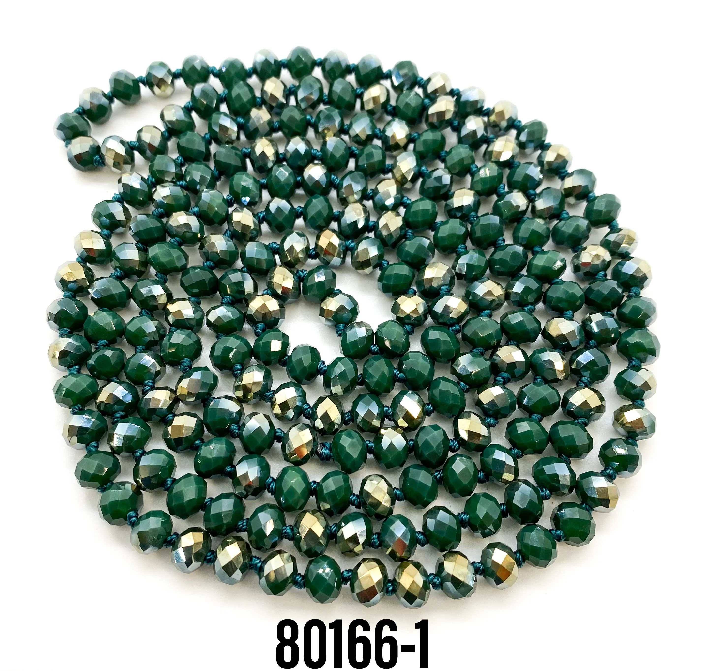 60" Bead Necklace || Hunter Green