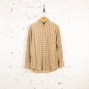 90s Check Corduroy Shirt - Beige - L