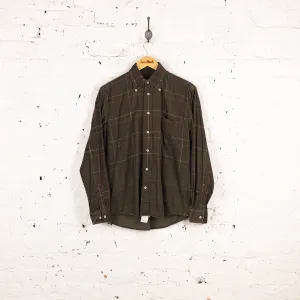 90s Check Corduroy Shirt - Green - S