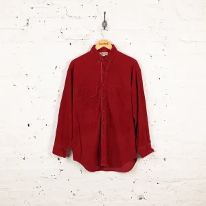 90s Corduroy Button Down Shirt - Maroon - L