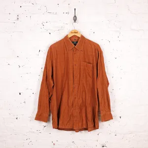 90s Corduroy Check Shirt - Orange - XL