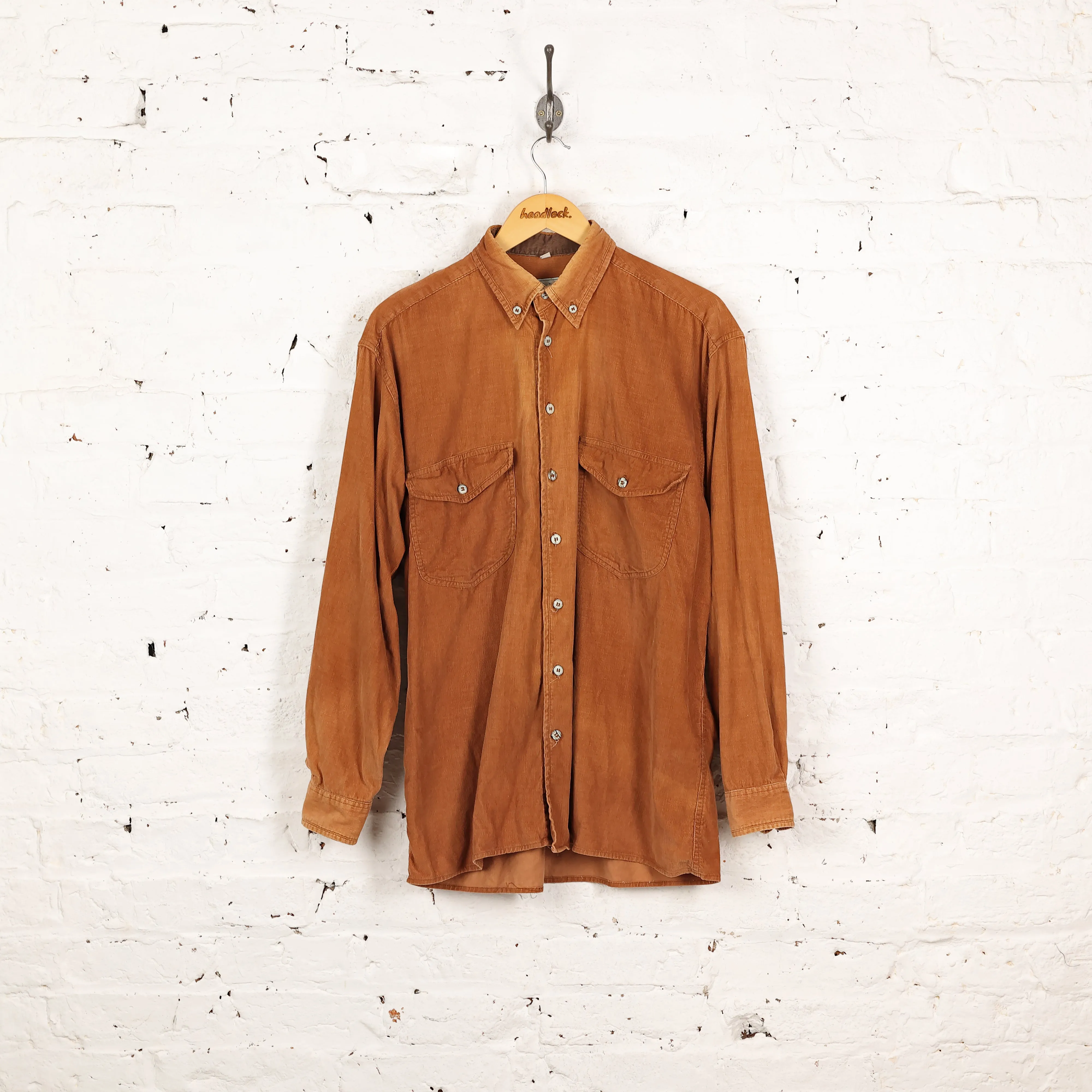 90s Corduroy Shirt - Brown - M