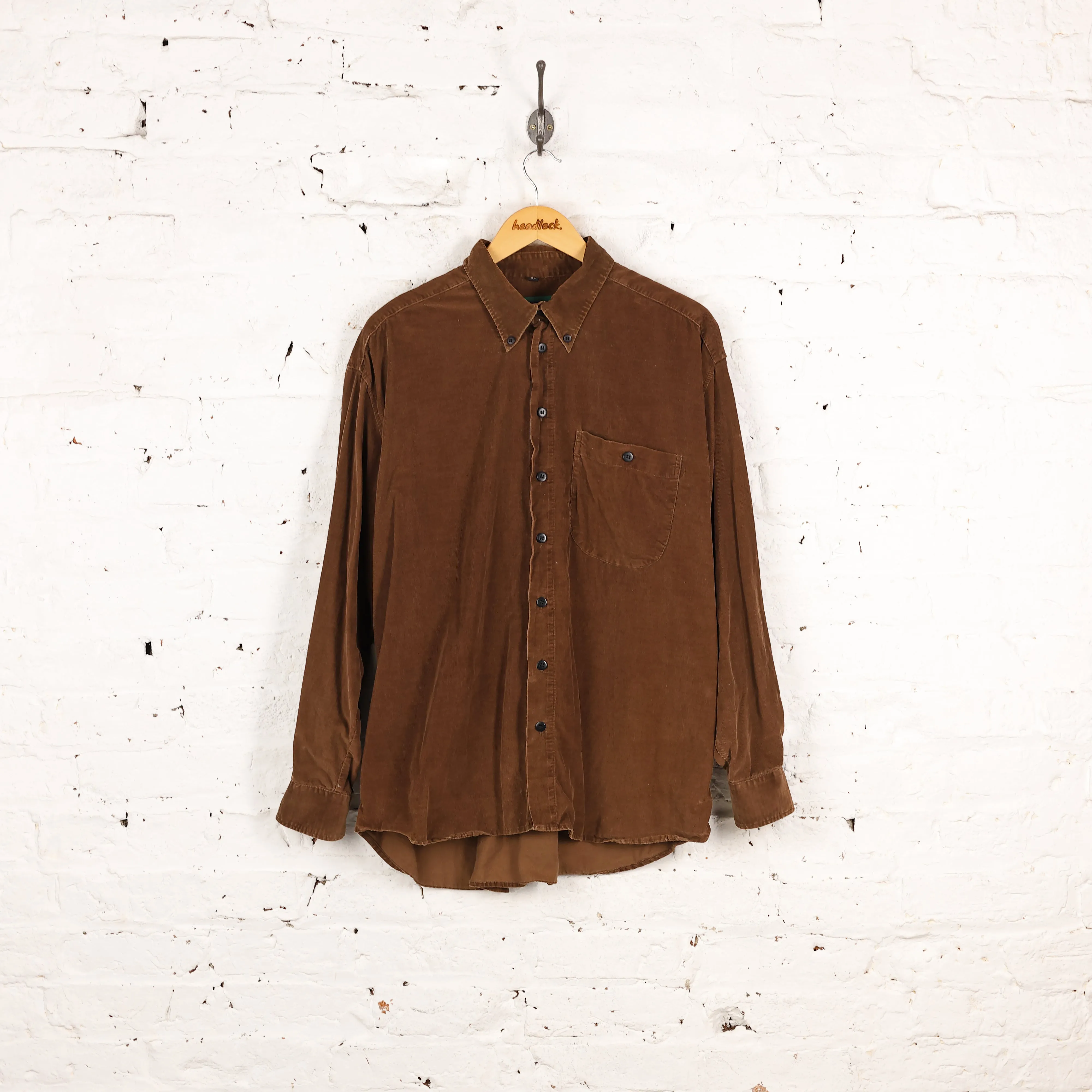 90s Corduroy Shirt - Brown - XL