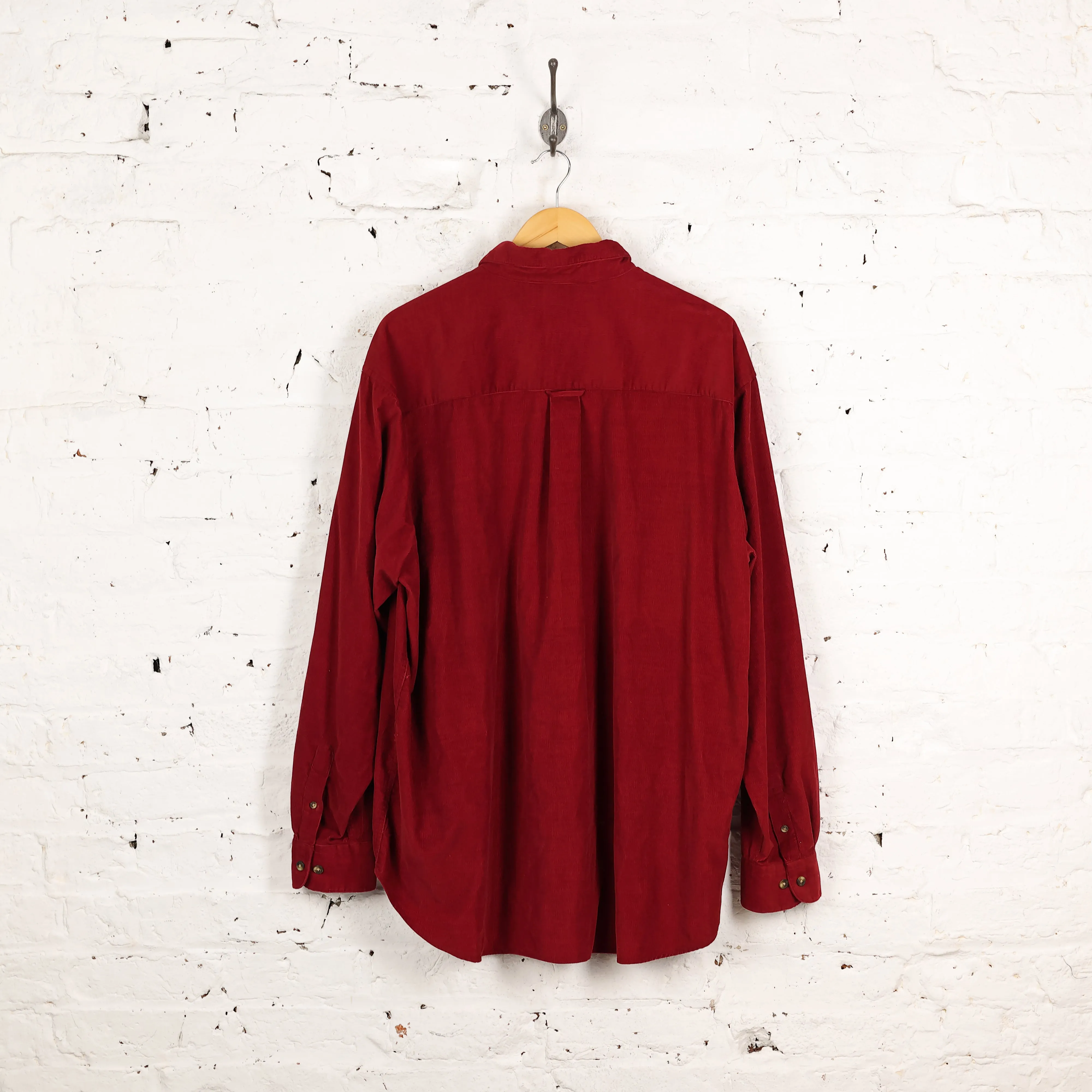 90s Corduroy Shirt - Burgundy - XXL