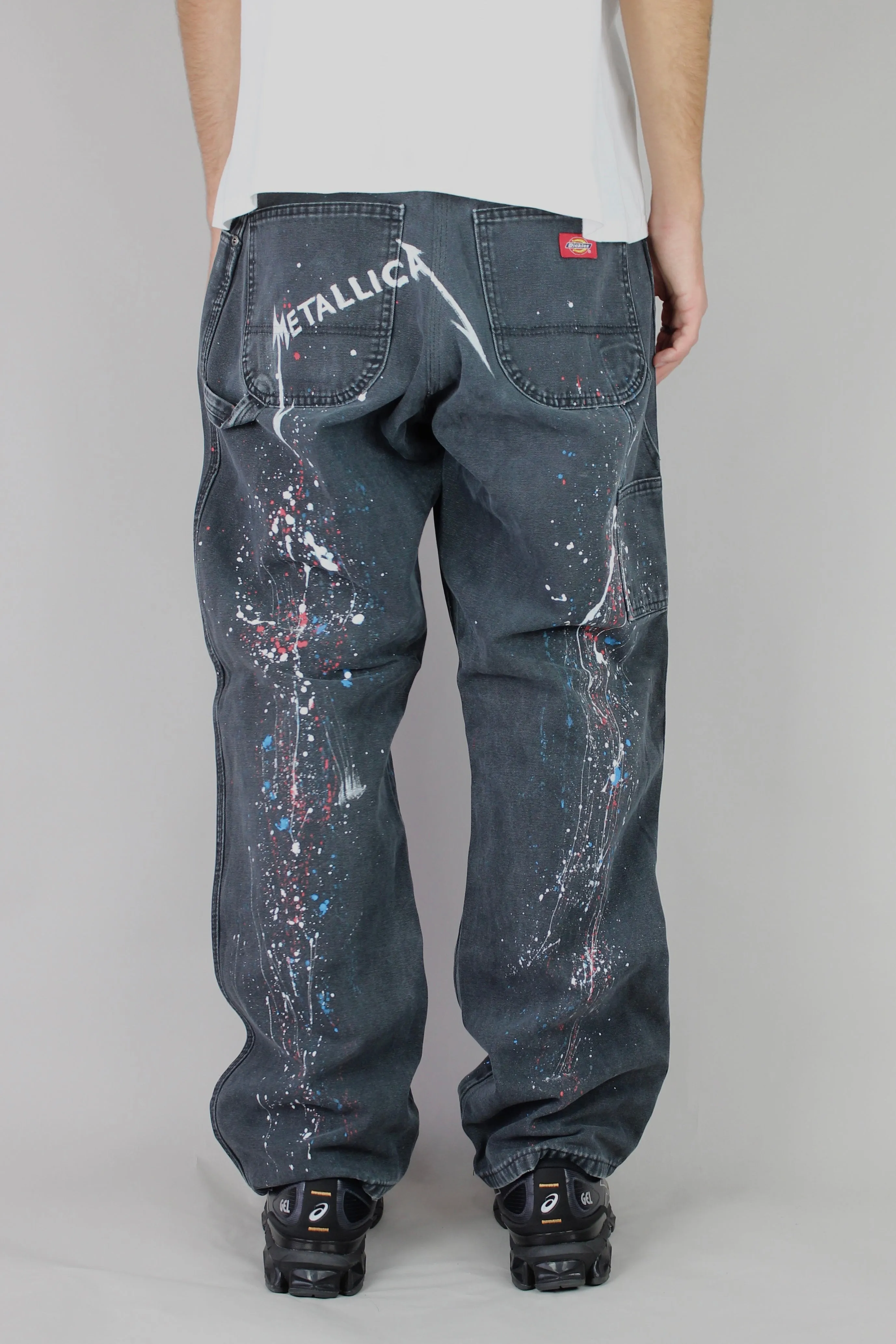 90's Dickies Metallica Painted Vintage Carpenter Jeans Size 34x32