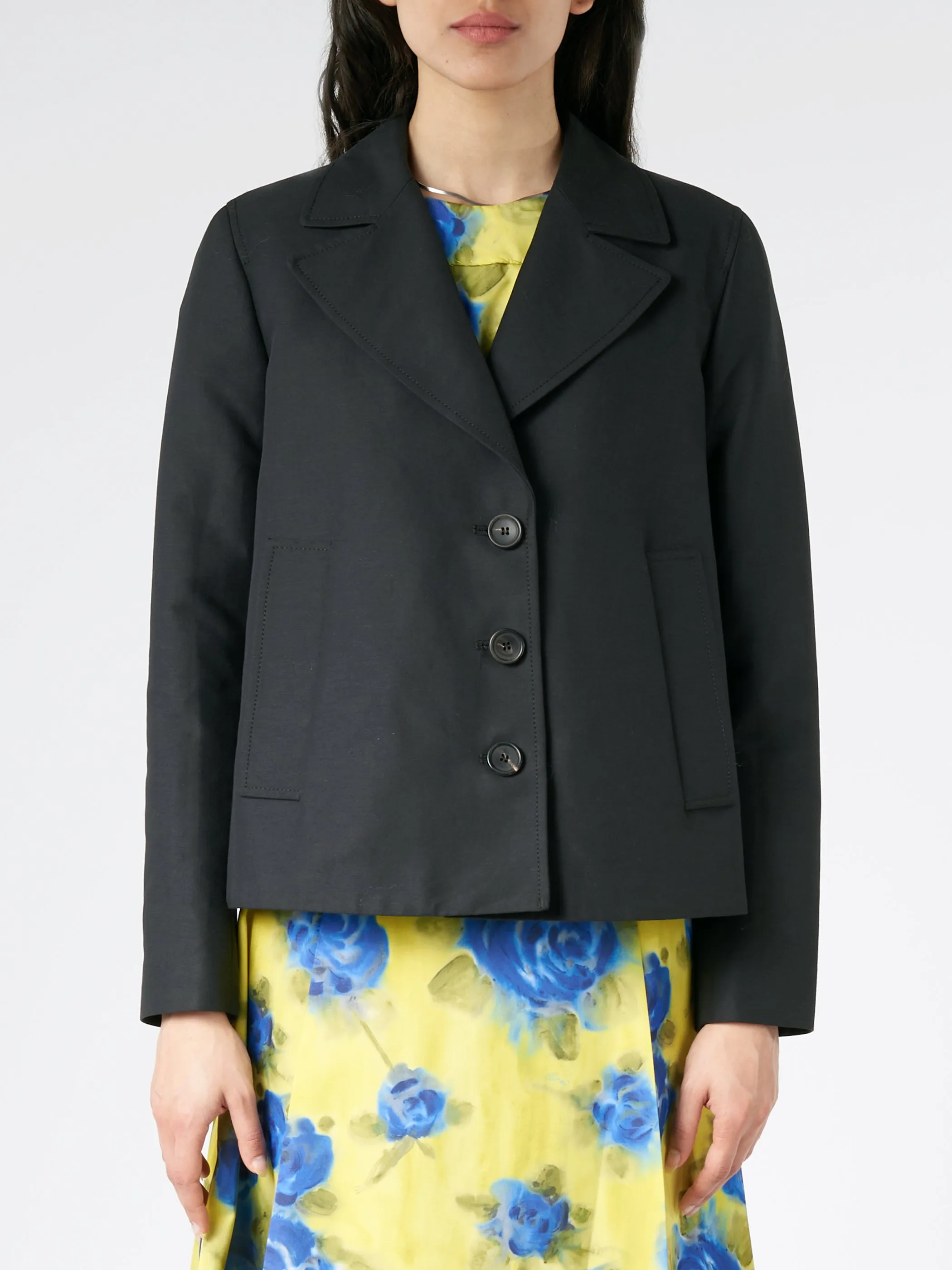A-Line Cady Jacket with Back Pleat