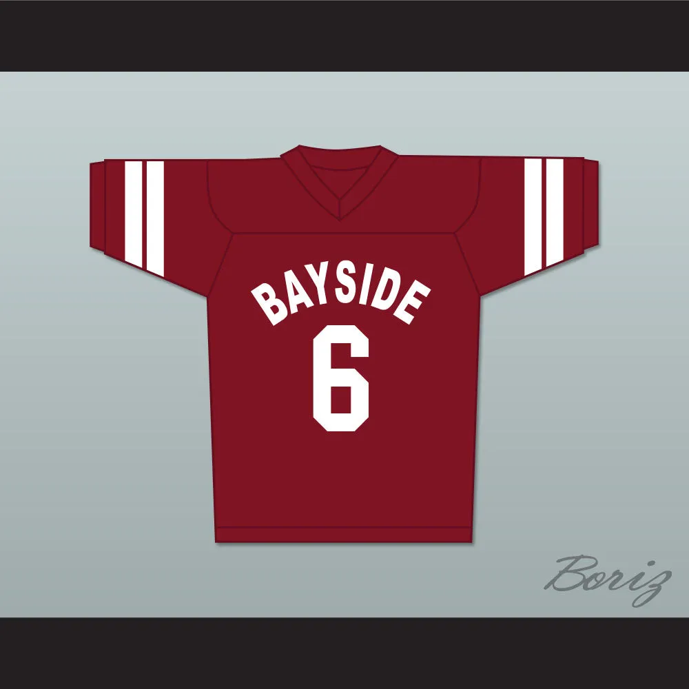 AC Slater 6 Bayside Tigers Football Jersey Maroon Saved By The Bell