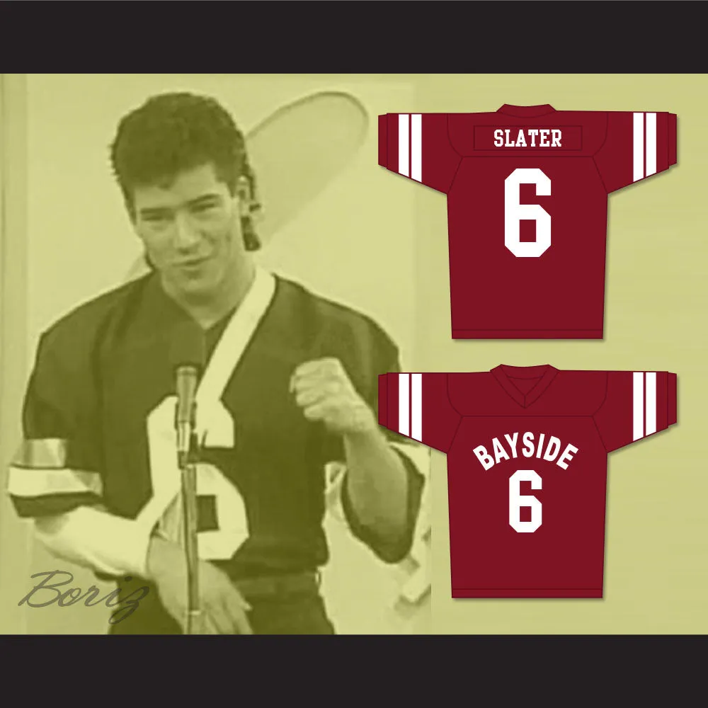 AC Slater 6 Bayside Tigers Football Jersey Maroon Saved By The Bell