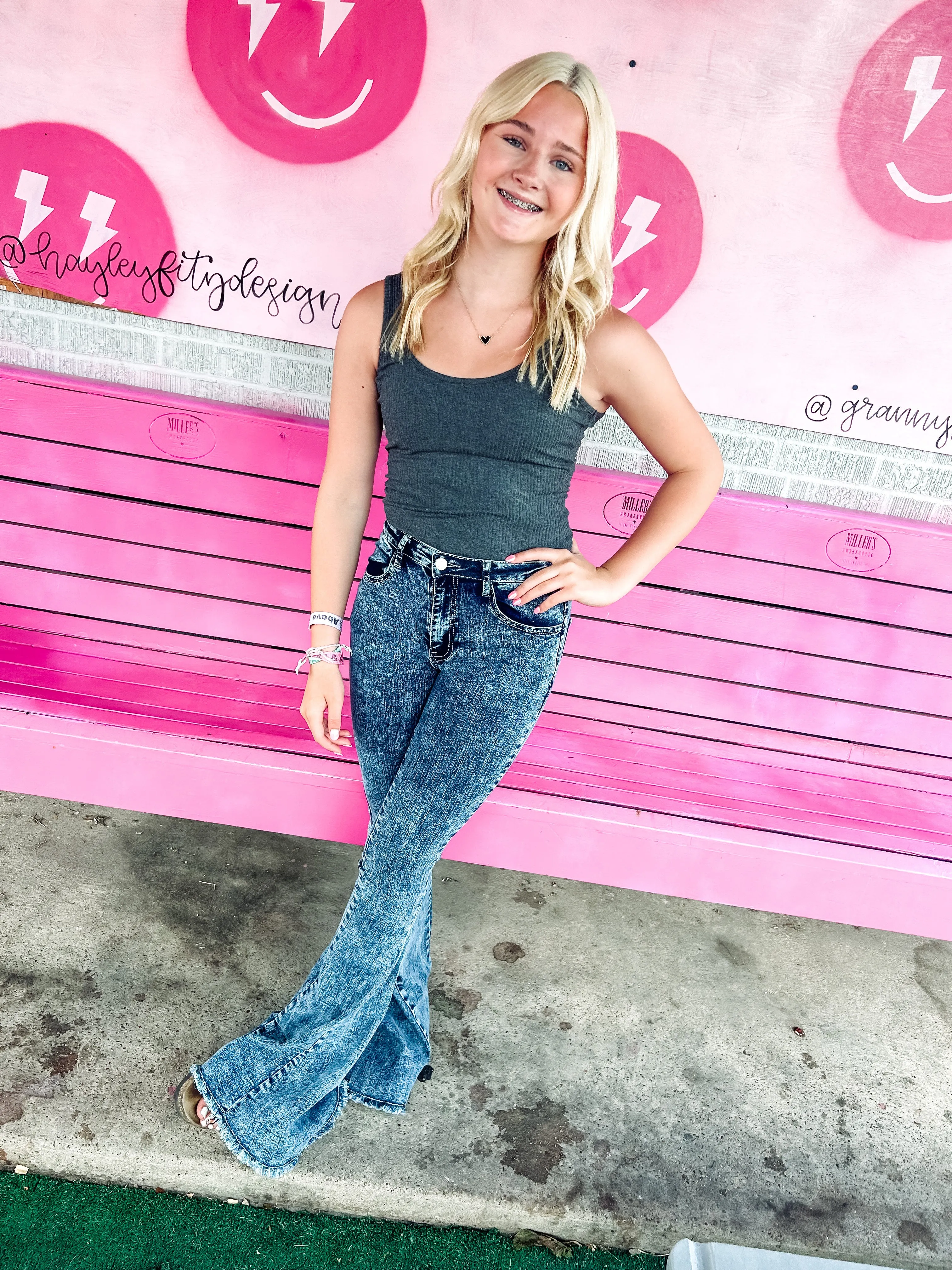Acid wash Bell Bottoms