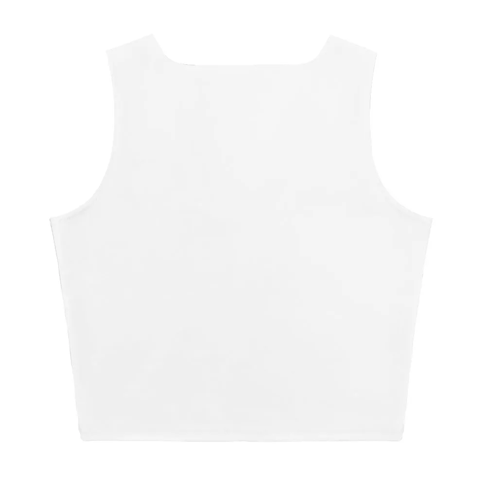 Afrocentric Logo Fitted Crop Top - White