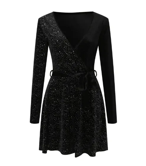 Ailen® | Sequin Wrap Dress Chic