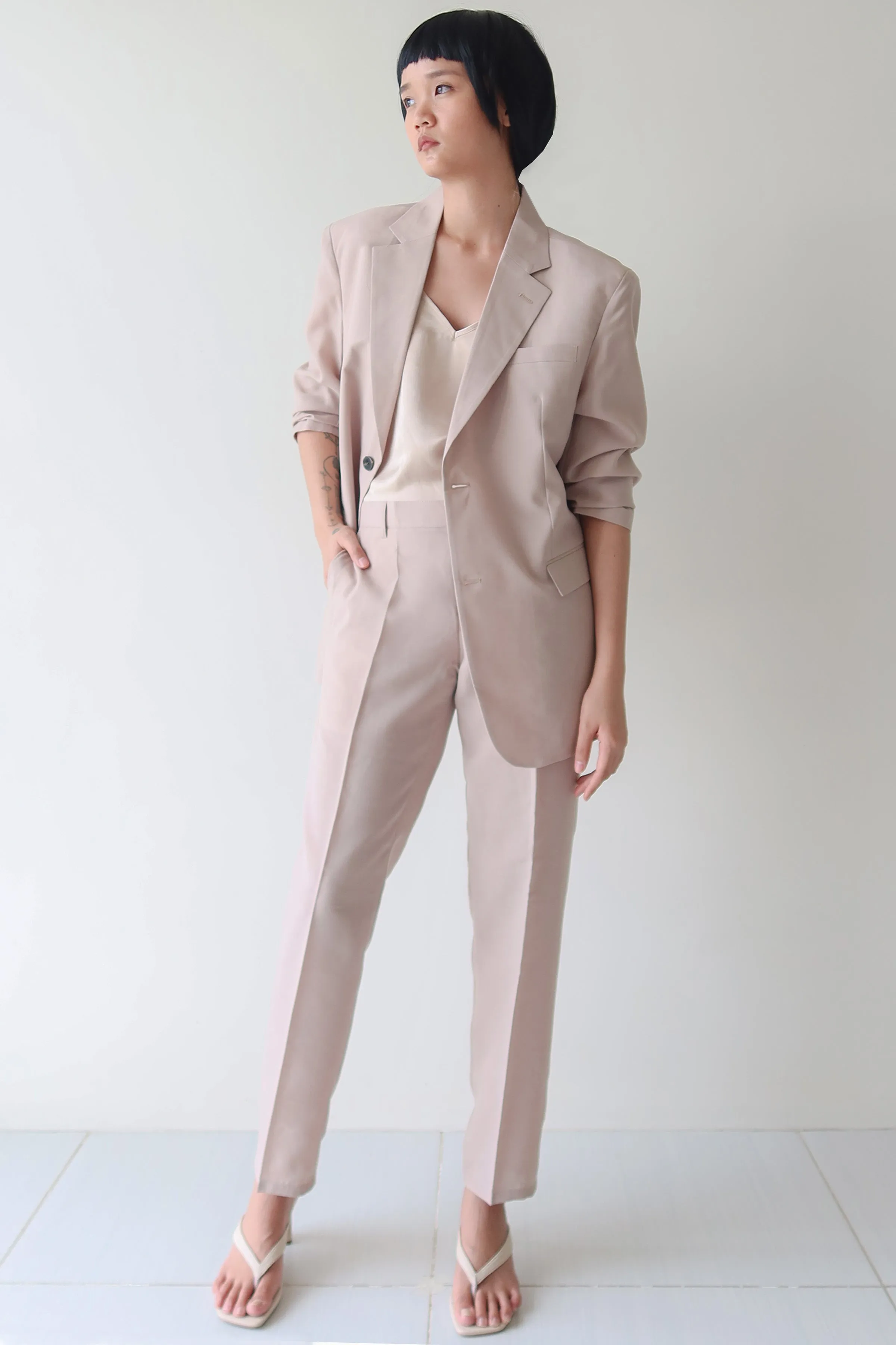 Almond Single Breasted Suit Set