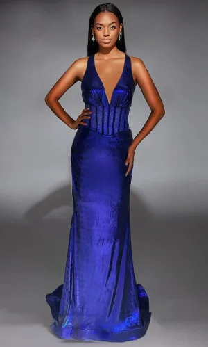 Alyce Paris 61949 - Metallic Jersey Beaded Corset Gown