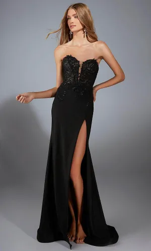 Alyce Paris 61953 - Floral Lace Plunging Sweetheart Gown