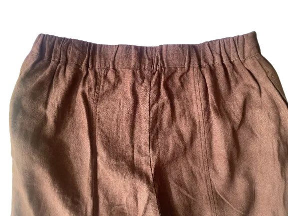 Ambiance Apparel Brown Linen Blend Wide Leg Pants