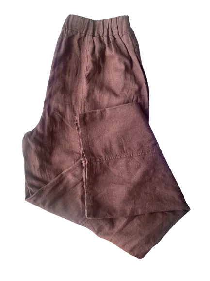 Ambiance Apparel Brown Linen Blend Wide Leg Pants