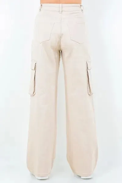 American Bazi Full Size Drawstring Wide Leg Cargo Pants Plus Size
