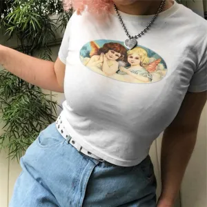 “ANGEL PRINTING” CROP TOP W041302
