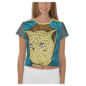 Angry Cat AOP Crop Top