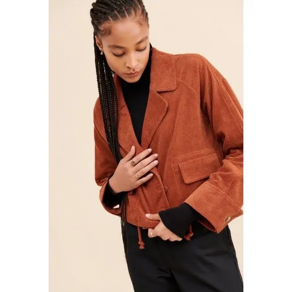 Anthropologie J.O.A Corduroy Cropped Utility Jacket