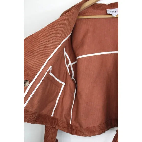 Anthropologie J.O.A Corduroy Cropped Utility Jacket