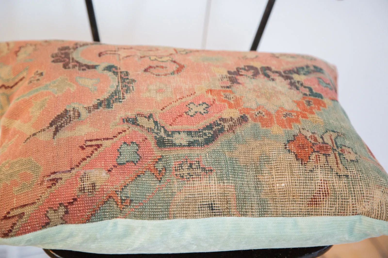 Antique 18th Century Turkish Rug Fragment Pillow