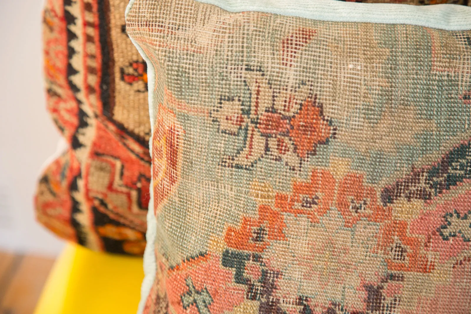 Antique 18th Century Turkish Rug Fragment Pillow